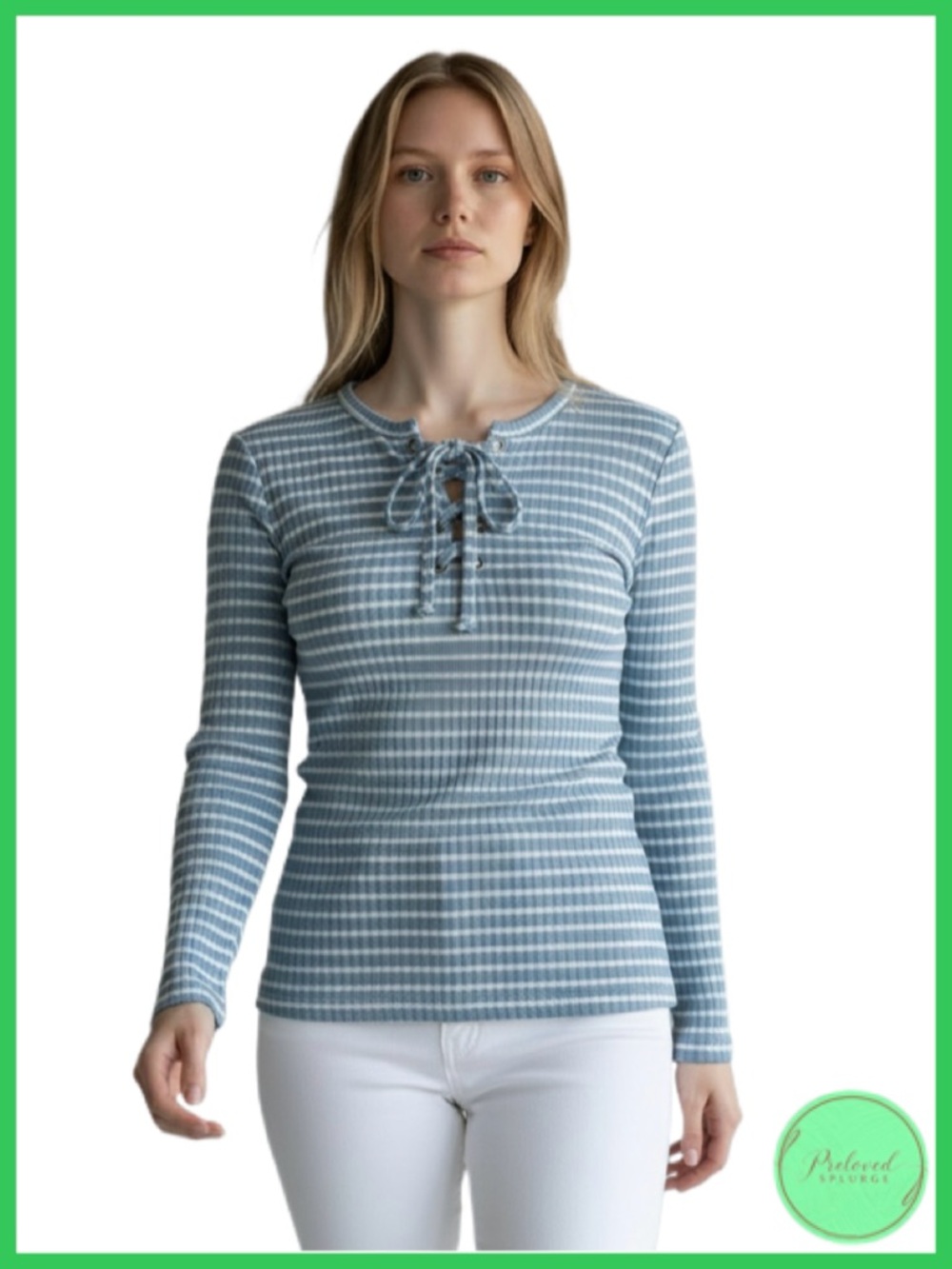 Michael Kors Striped Ribbed Knit Shirt